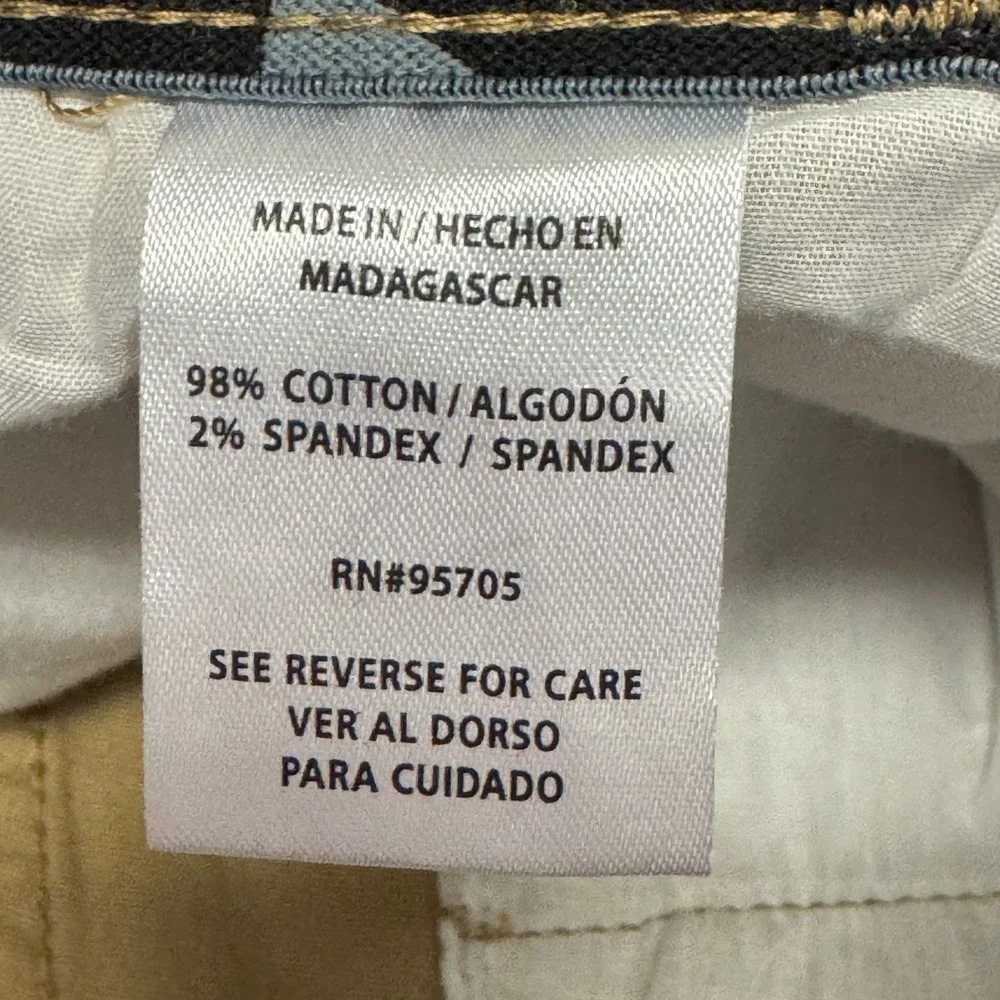Plugg Men's Khaki Chino Shorts Tan Stretch Flat Front P435801 Size 32